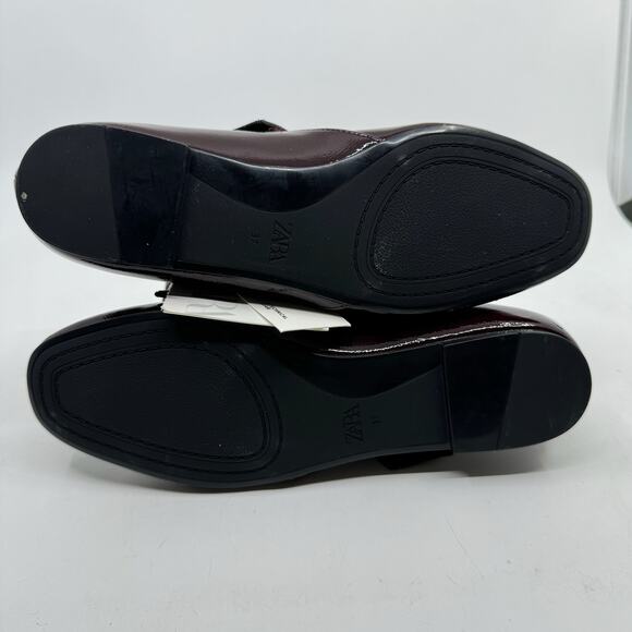 Zara Burgundy Patent Leather Flats - Picture 6 of 12